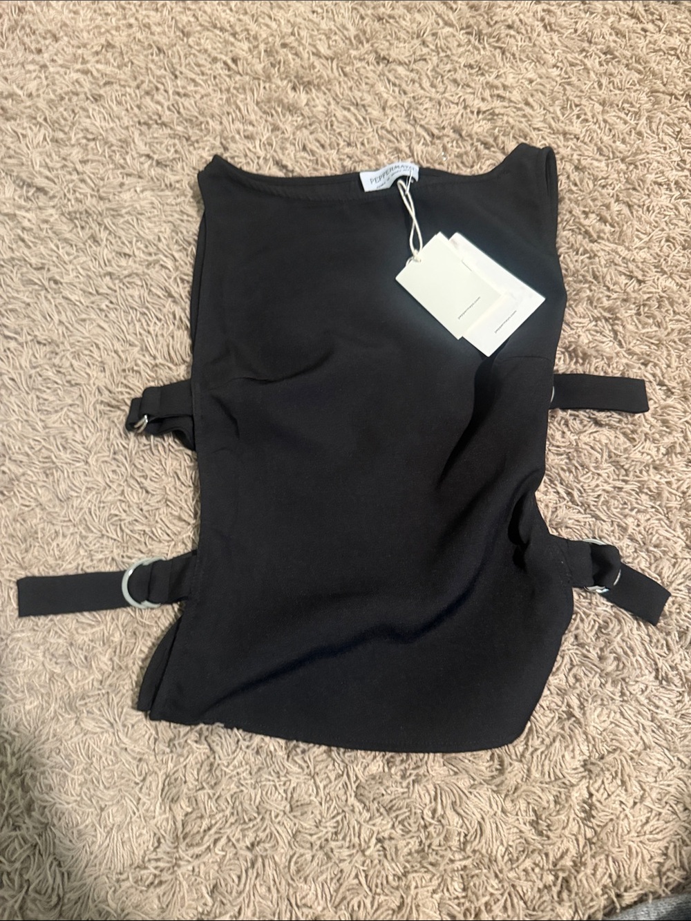 Peppermayo Cherish You Buckle Top - Shadow